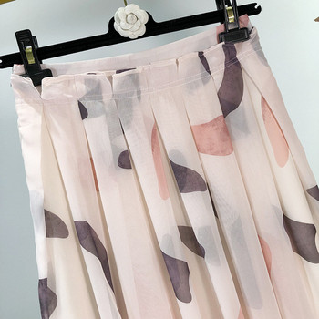 Fusta lată de șifon de damă cu model cu model