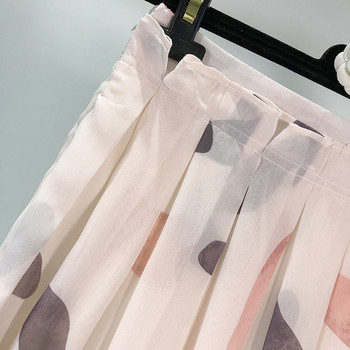 Fusta lată de șifon de damă cu model cu model
