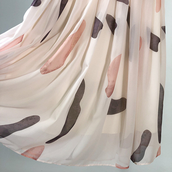 Fusta lată de șifon de damă cu model cu model