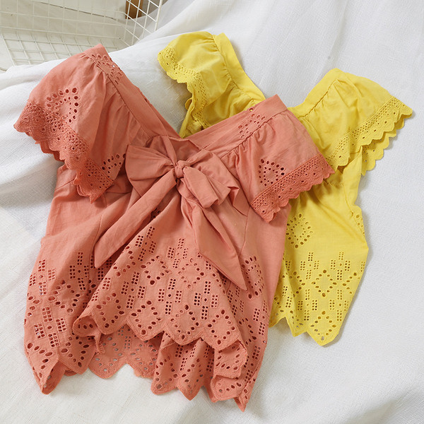 Bluză de damă modernă cu mâneci scurte și panglică în mai multe culori