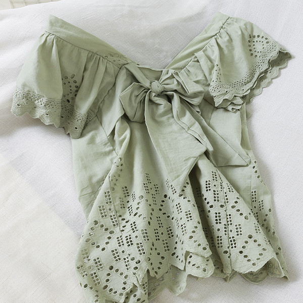 Bluză de damă modernă cu mâneci scurte și panglică în mai multe culori