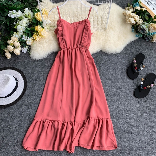 Rochie de dama cu bretele subtiri in mai multe culori