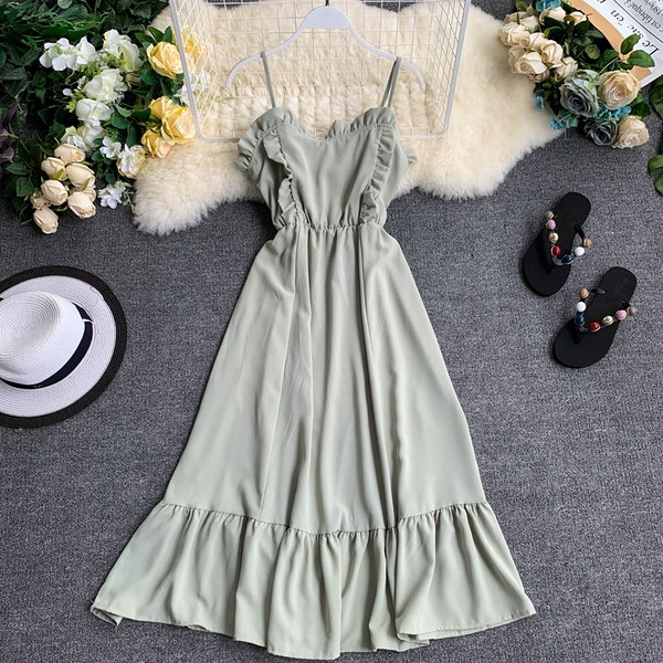 Rochie de dama cu bretele subtiri in mai multe culori