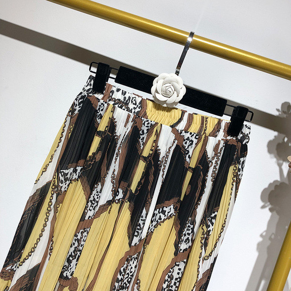 Fusta lungă casual cu model cu model