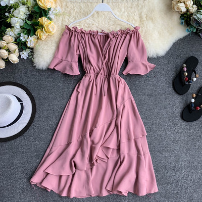 Rochie de dama cu umerii goi in mai multe culori