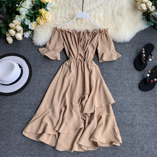 Rochie de dama cu umerii goi in mai multe culori