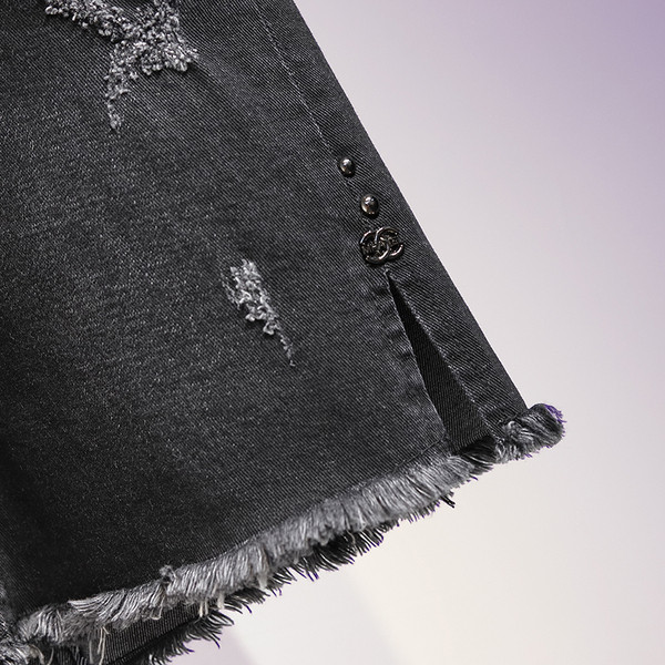 Fusta casual de dama din denim de culoare gri