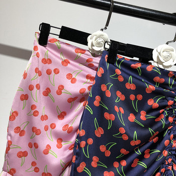 Fusta scurta de dama actuala cu model floral in doua culori