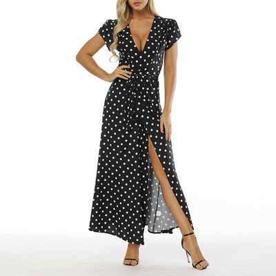 Rochie casual de dama cu maneci scurte in patru culori de puncte