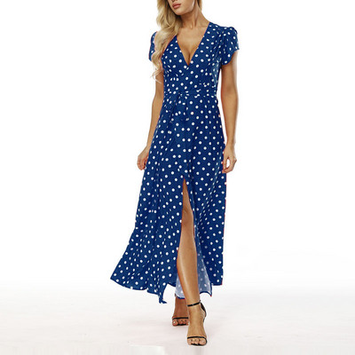 Rochie casual de dama cu maneci scurte in patru culori de puncte