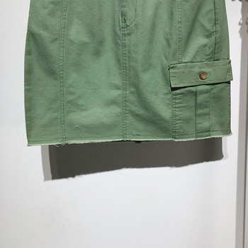 Fusta scurta de dama cu buzunar de culoare verde