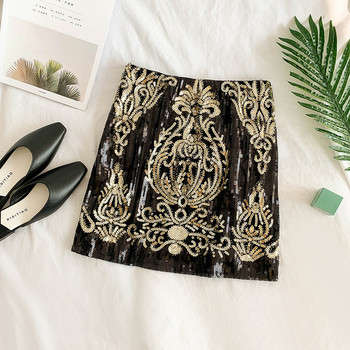 Fusta scurta dama casual in doua culori - negru si glob