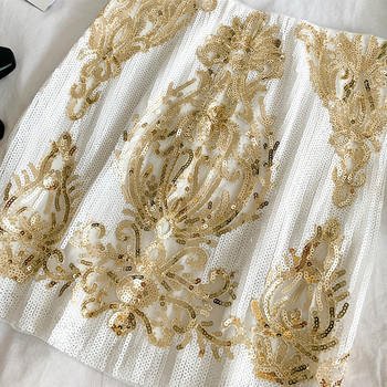 Fusta scurta dama casual in doua culori - negru si glob