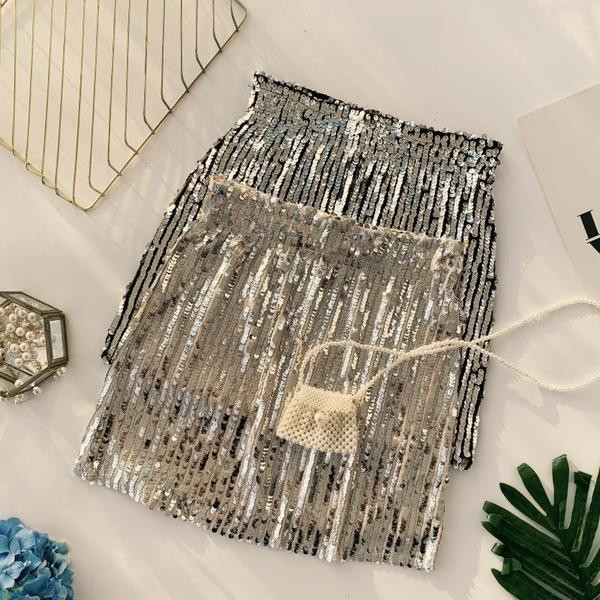 Fusta de dama moderna in doua culori cu talie inalta