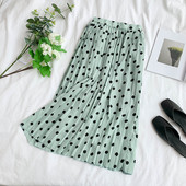 Fusta de dama moderna plisata cu buline in mai multe culori