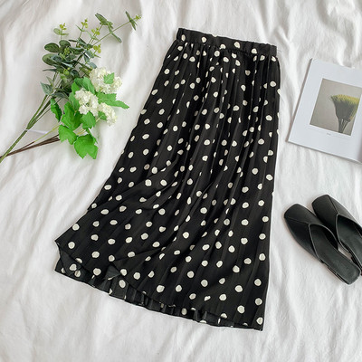 Fusta de dama moderna plisata cu buline in mai multe culori