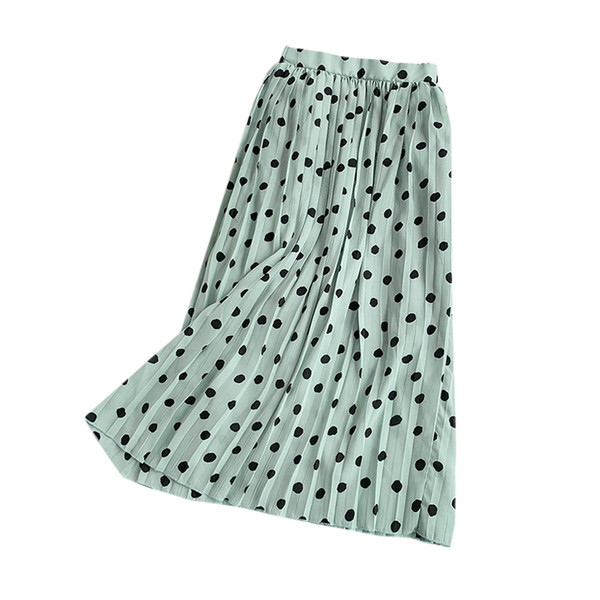 Fusta de dama moderna plisata cu buline in mai multe culori