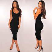 Rochie lungă de damă casual cu decolteu O în alb și negru