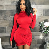 Rochie de dama eleganta cu maneci lungi in mai multe culori