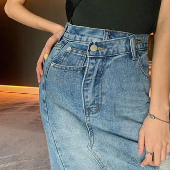 Fusta de dama asimetrica moderna cu motive rupte