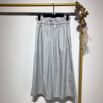 Fusta lunga in dungi cu nasturi si talie elastica