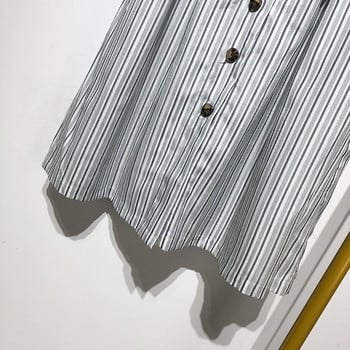 Fusta lunga in dungi cu nasturi si talie elastica