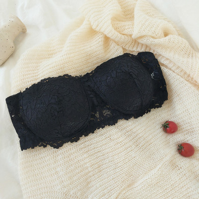 Sutien de dama din dantela tip bridgette alb-negru