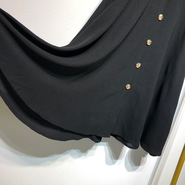 Fusta lunga de dama cu nasturi si curea de culoare neagra