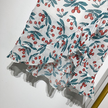 Fusta de dama lunga din sifon cu model floral