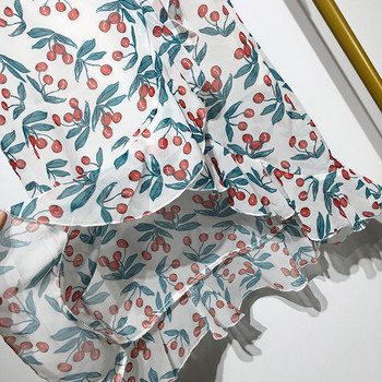 Fusta de dama lunga din sifon cu model floral