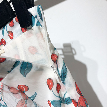 Fusta de dama lunga din sifon cu model floral