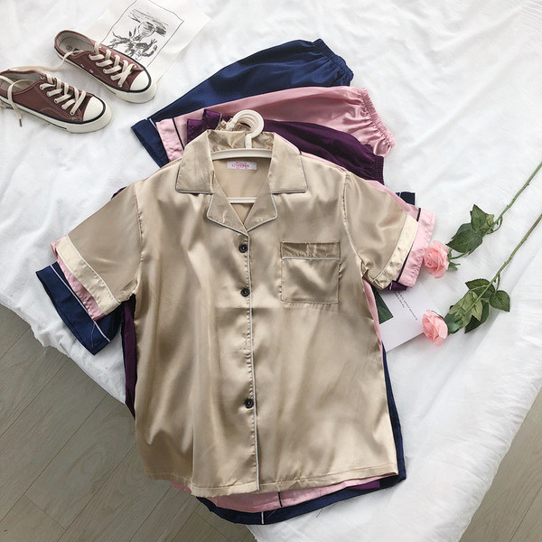 Pijamale de dama elegante in doua parti in culori diferite