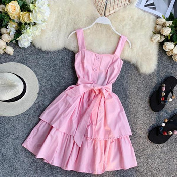 Rochie moderna de dama cu bretele in mai multe culori