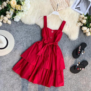 Rochie moderna de dama cu bretele in mai multe culori