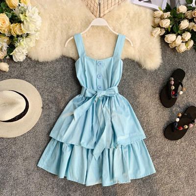 Rochie moderna de dama cu bretele in mai multe culori