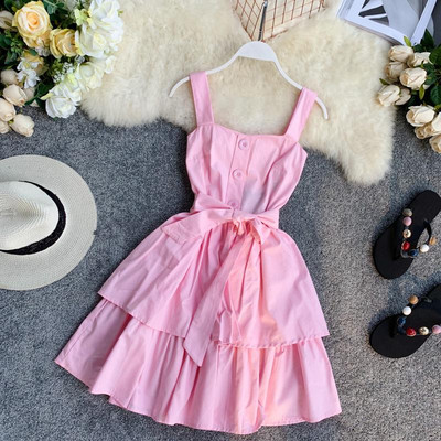 Rochie moderna de dama cu bretele in mai multe culori