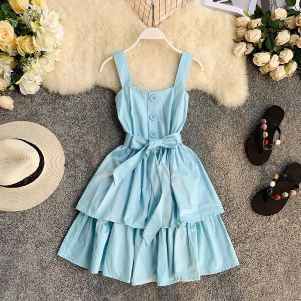 Rochie moderna de dama cu bretele in mai multe culori