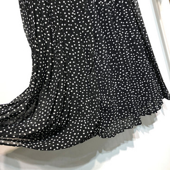 Fusta lunga de dama cu cravate in talie