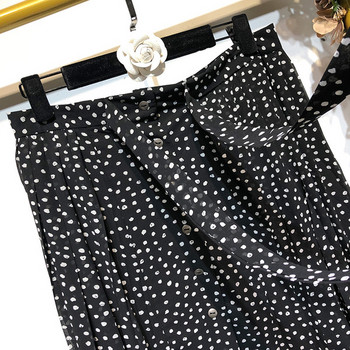 Fusta lunga de dama cu cravate in talie