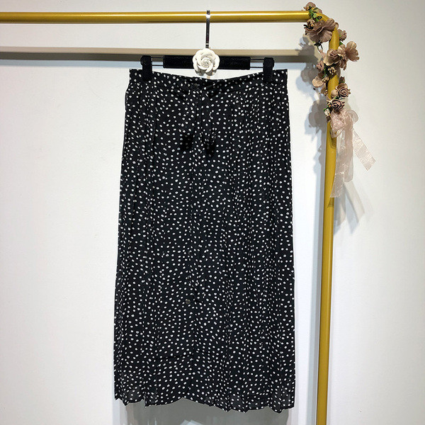 Fusta lunga de dama cu cravate in talie