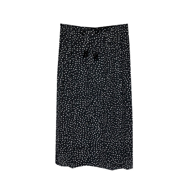 Fusta lunga de dama cu cravate in talie