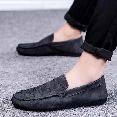 Mocasini moderni pentru barbati din piele intoarsa ecologica in doua culori