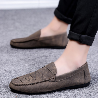 Mocasini moderni pentru barbati din piele intoarsa ecologica in doua culori