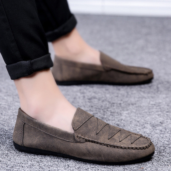 Mocasini moderni pentru barbati din piele intoarsa ecologica in doua culori