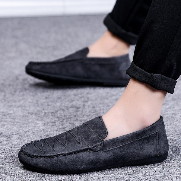 Mocasini moderni pentru barbati din piele intoarsa ecologica in doua culori