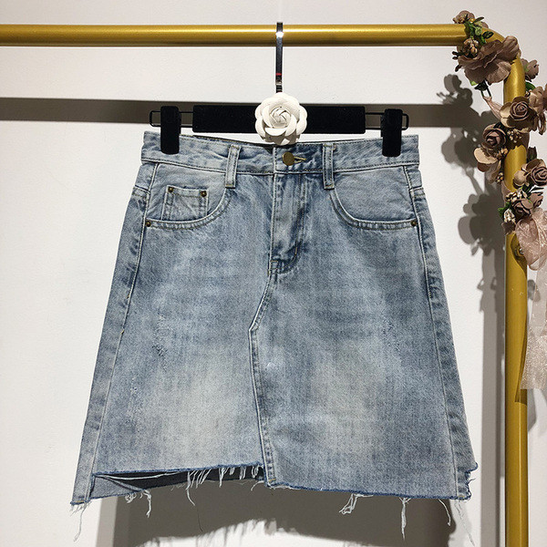 Fusta scurta de dama din denim de culoare albastra