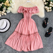 Rochie casual dama cu broderie in mai multe culori