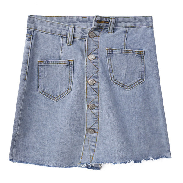 Fusta de damă modernă asimetrică din denim cu talie înaltă