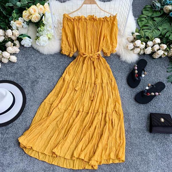 Rochie de dama cu umerii goi in diferite culori