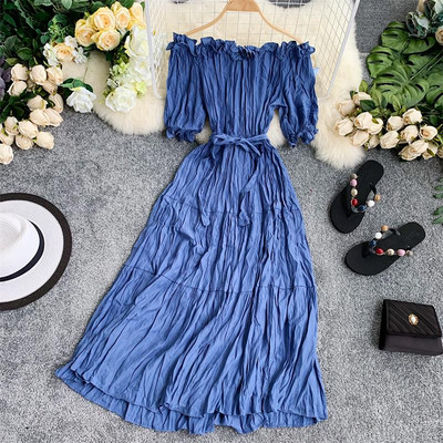 Rochie de dama cu umerii goi in diferite culori